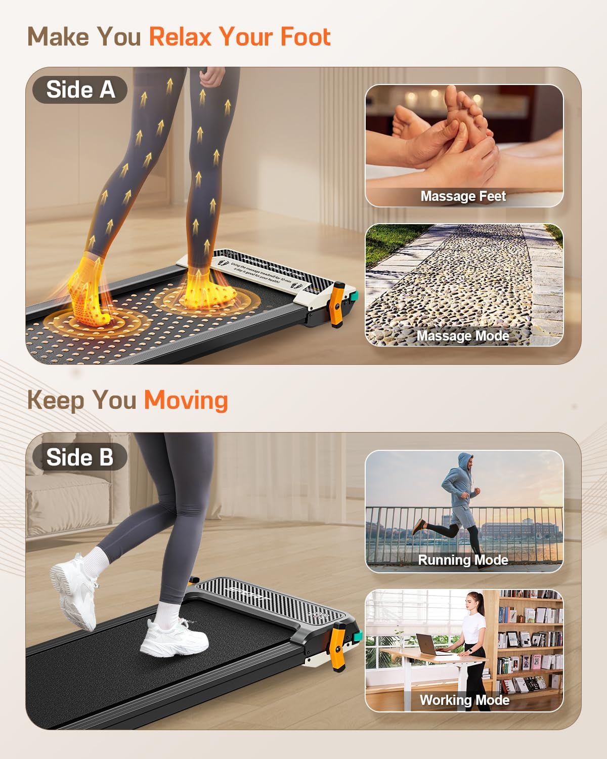 Akluer Inclined Home Treadmill 2.5 HP Small Under-Desk Treadmill with Remote Control and LED Display wourant