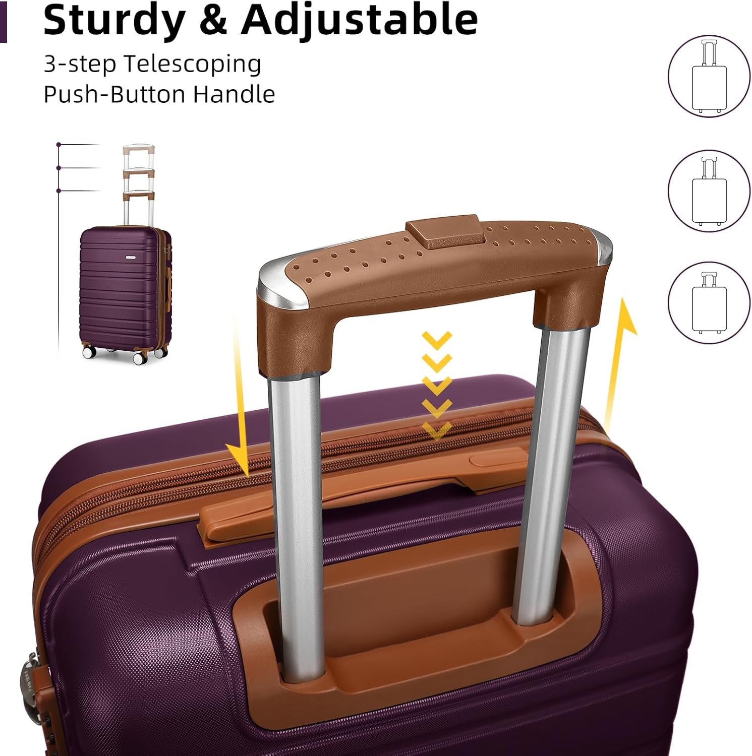 6-piece luggage set, expandable hardshell suitcase set with spinner wheels, lightweight rolling luggage set wourant