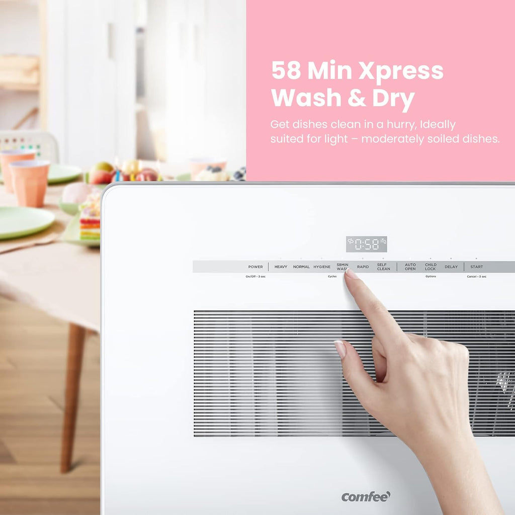 COMFEE' Portable Mini Dishwasher Countertop with 5L Built-in Water Tank for Apartments& RVs wourant