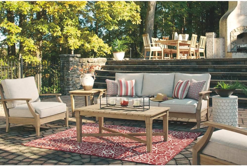 Coastal view outdoor terrace eucalyptus sofa wourant