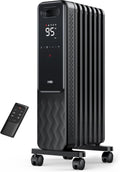 Dreo Oil Filled Radiator, Electric Radiant Heaters for indoor use Large Room with Remote Control, Child Lock, 4 Modes, Overheat & Tip-Over Protection, 24h Timer, Digital Thermostat, Quiet, 1500W wourant