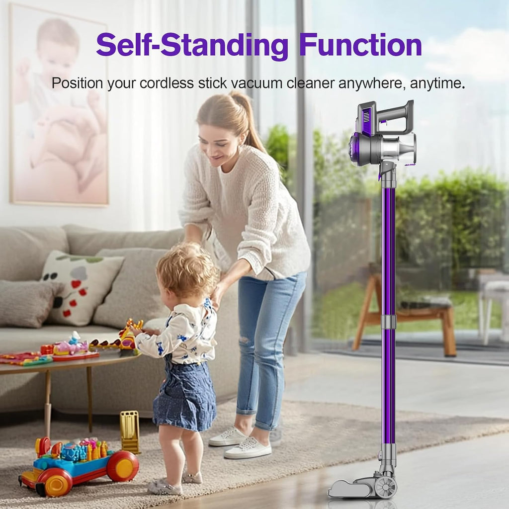 Cordless Vacuum Cleaner, Lightweight 2-in-1 Stick & Handheld Vacuum for Apartment, Pet Hair & Car Cleaning, S1 woonhhop