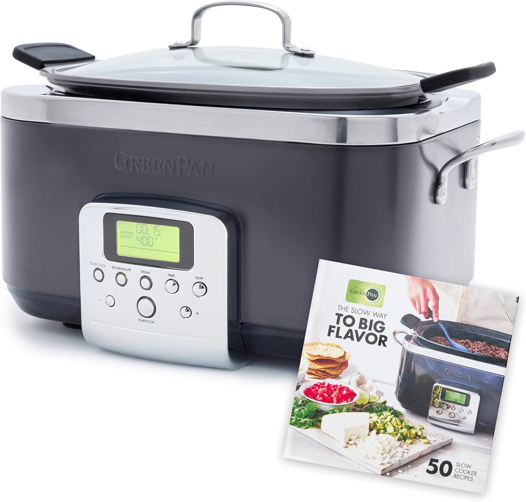 8-in-1 Programmable 6QT Electric Slow Cooker with Dishwasher-Safe Lid and Removable Base wourant