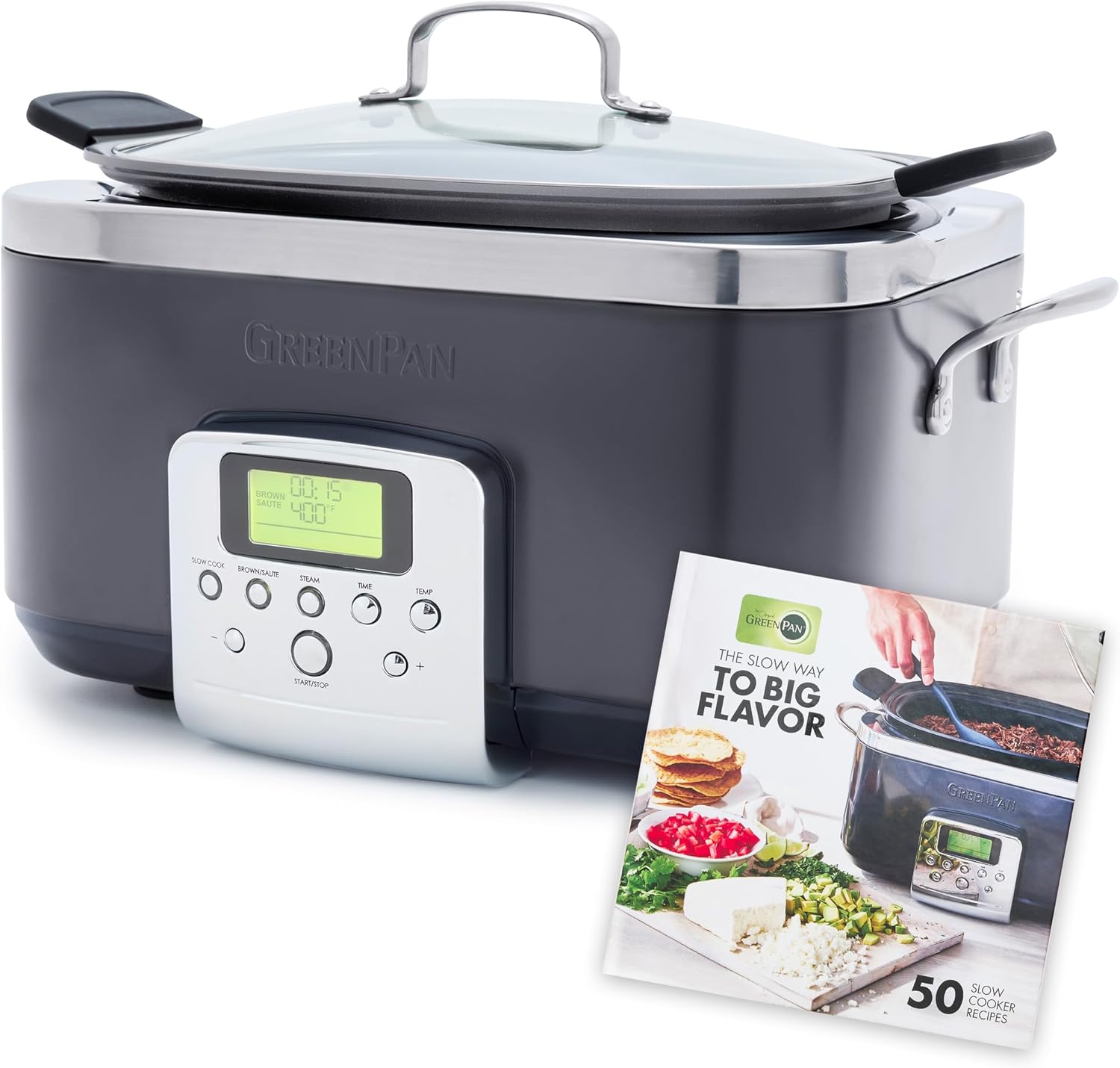8-in-1 Programmable 6QT Electric Slow Cooker with Dishwasher-Safe Lid and Removable Base wourant