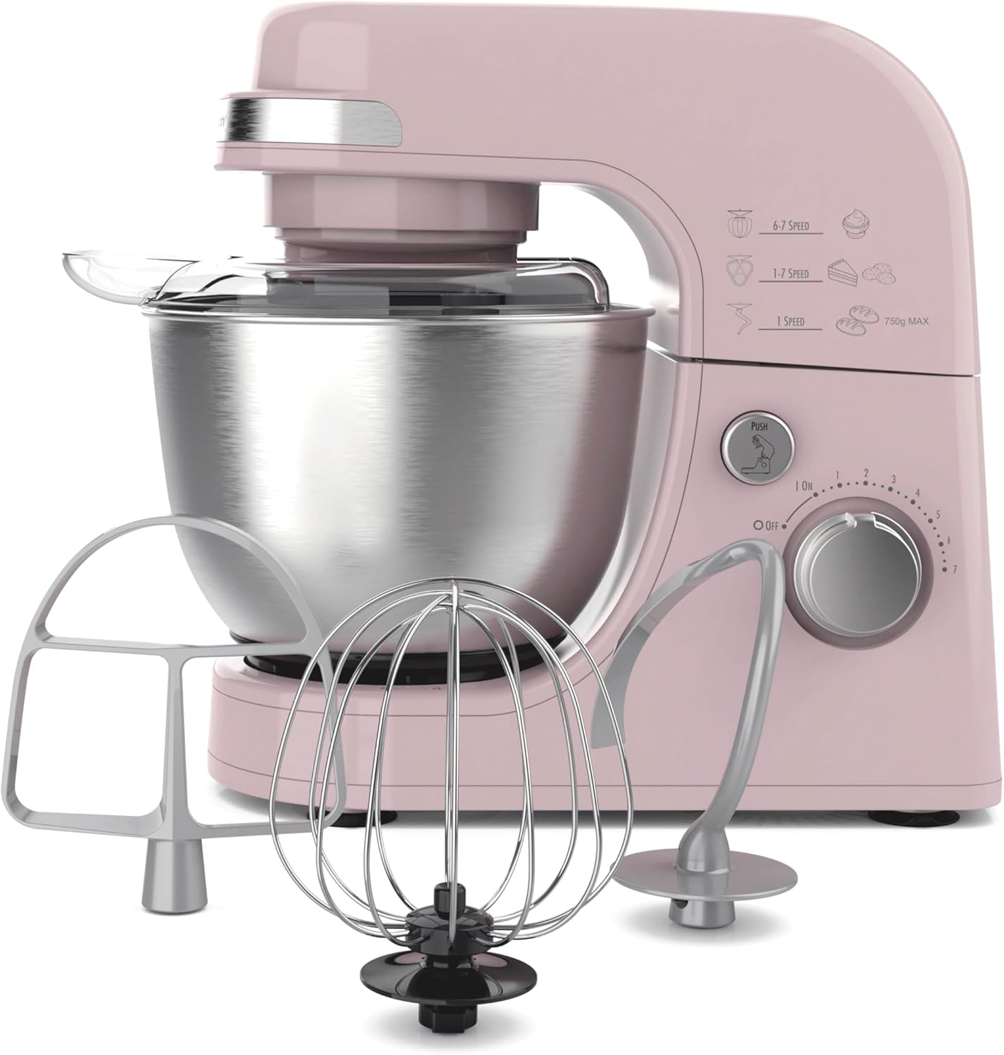 Hamilton Beach Electric Stand Mixer, 4 Quarts, Dough Hook, Flat Beater Attachments, Splash Guard 7 Speeds with Whisk, Black wourant