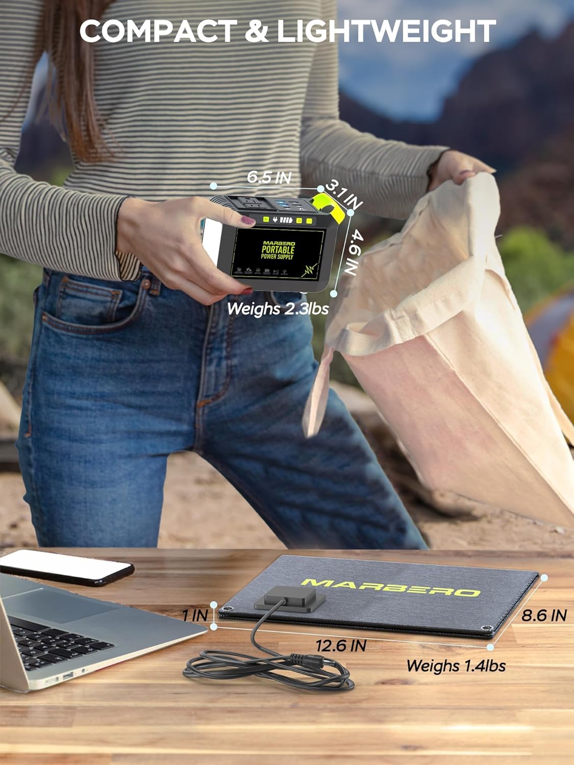 Portable Power Station 88Wh Camping Lithium Battery Solar Generator Fast Charging with AC Outlet 120W Peak Power Bank wourant