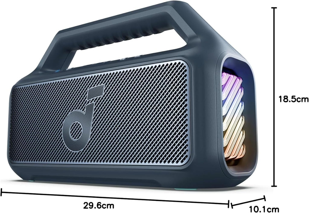 Outdoor Speaker, 80W, Subwoofer, BassUp 2.0, 24H Playtime, IPX7 Waterproof, Floatable, RGB Lights, USB-C, Custom EQ, Bluetooth 5.3, Portable for Camping, Beach, and Backyard wourant