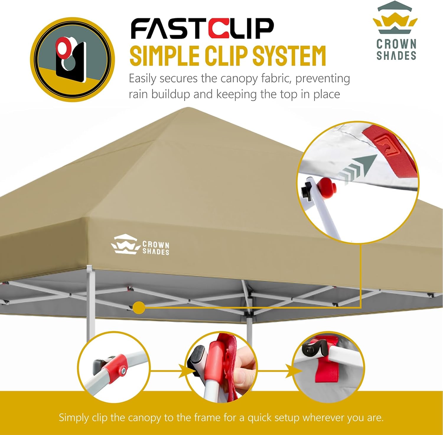 10x10 Pop-Up Awning - One-Click Installation Beach Tent - Outdoor Sunshade Silver Coated Top, 3 Heights and 4 Sand Pockets wourant