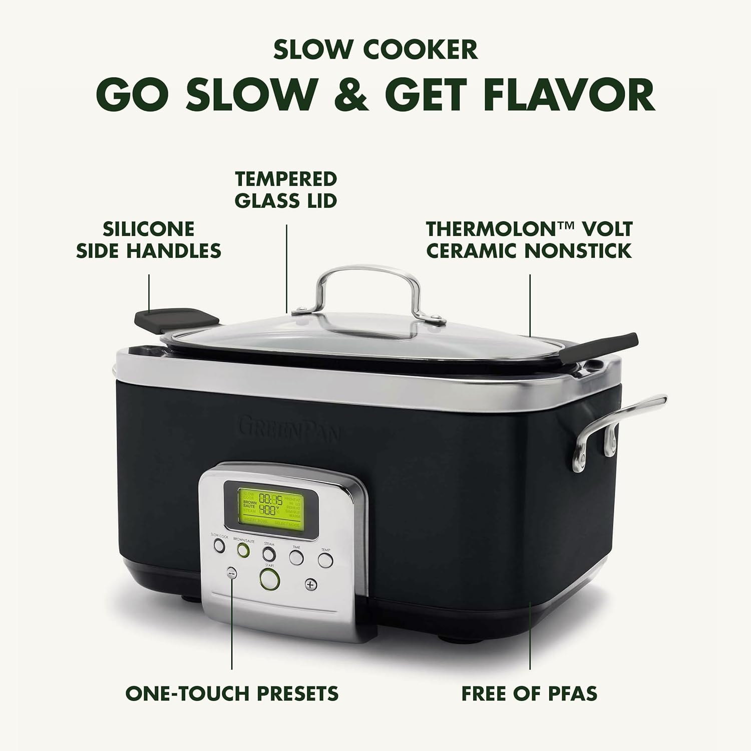 8-in-1 Programmable 6QT Electric Slow Cooker with Dishwasher-Safe Lid and Removable Base wourant