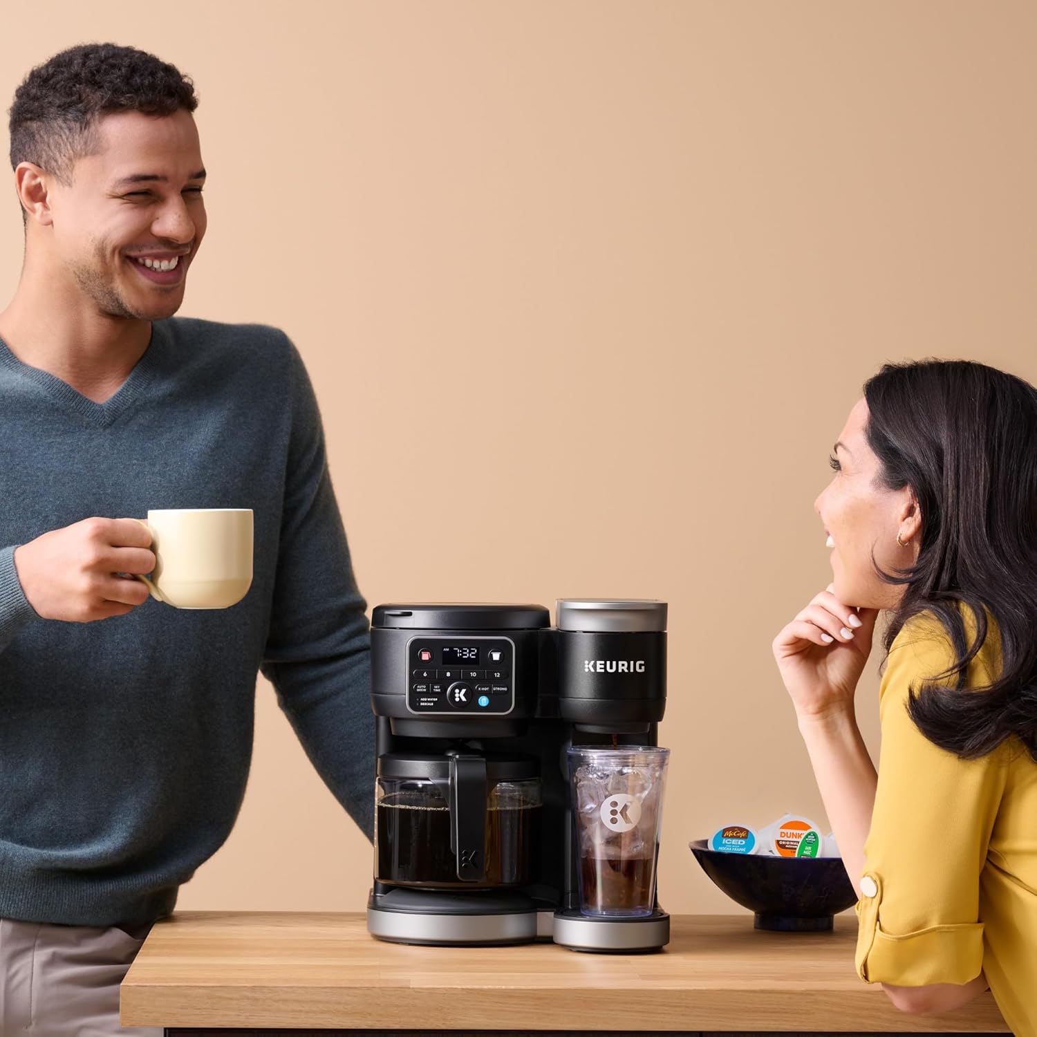 Keurig K-Duo Hot & Iced Single Serve & Carafe Coffee Maker MultiStream Technology 72oz Reservoir wourant
