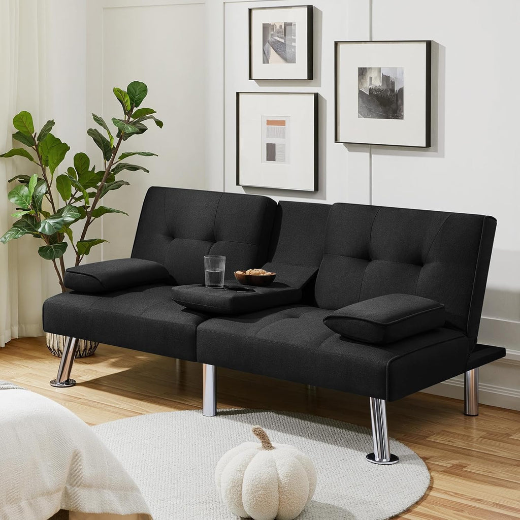 Convertible Sofa Bed Modern Imitation Leather Home Recliner Flip Double Sofa Folding Sofa Bed Guest Bed wourant