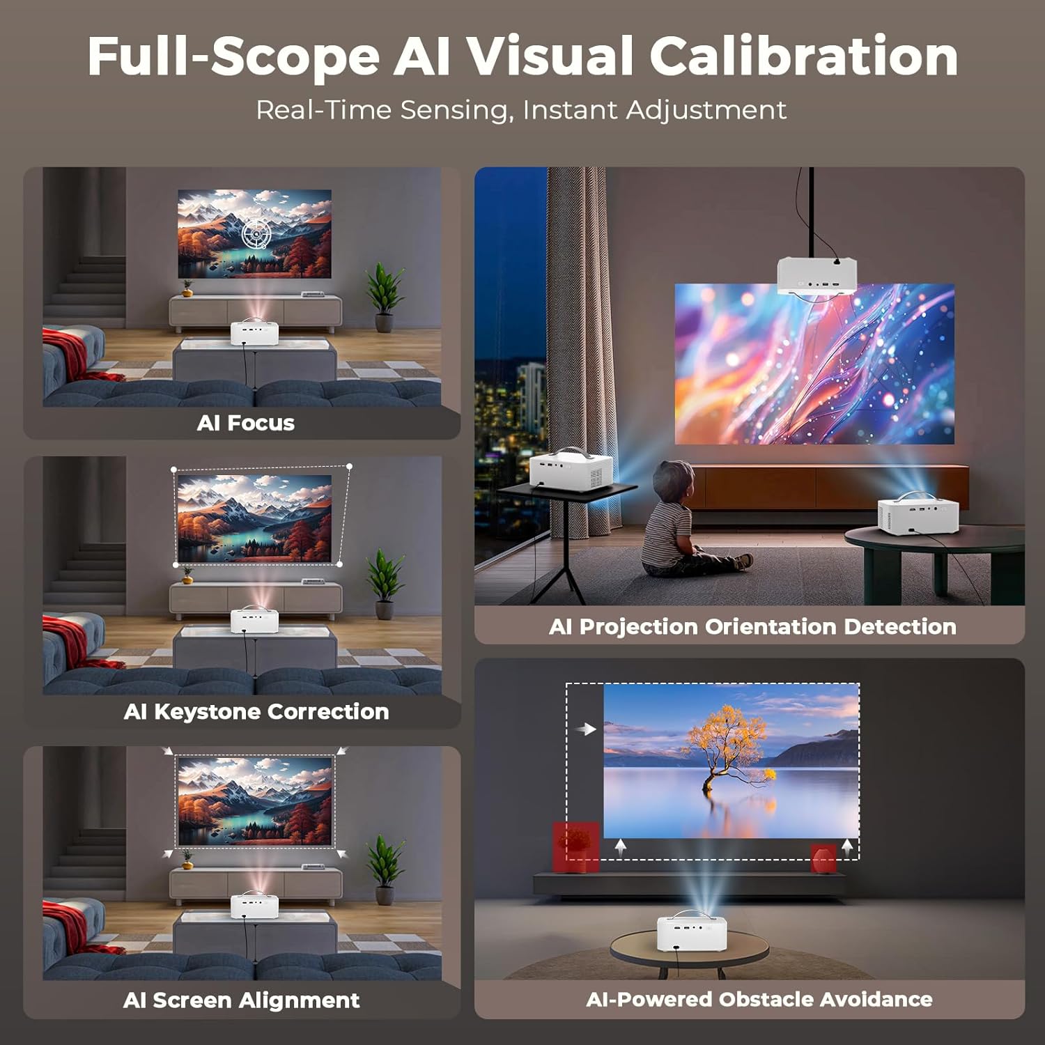 [5000+ Official-Apps & 3200 ANSI & 50W Dolby Audio] Outdoor-Projector-4k with WiFi wourant