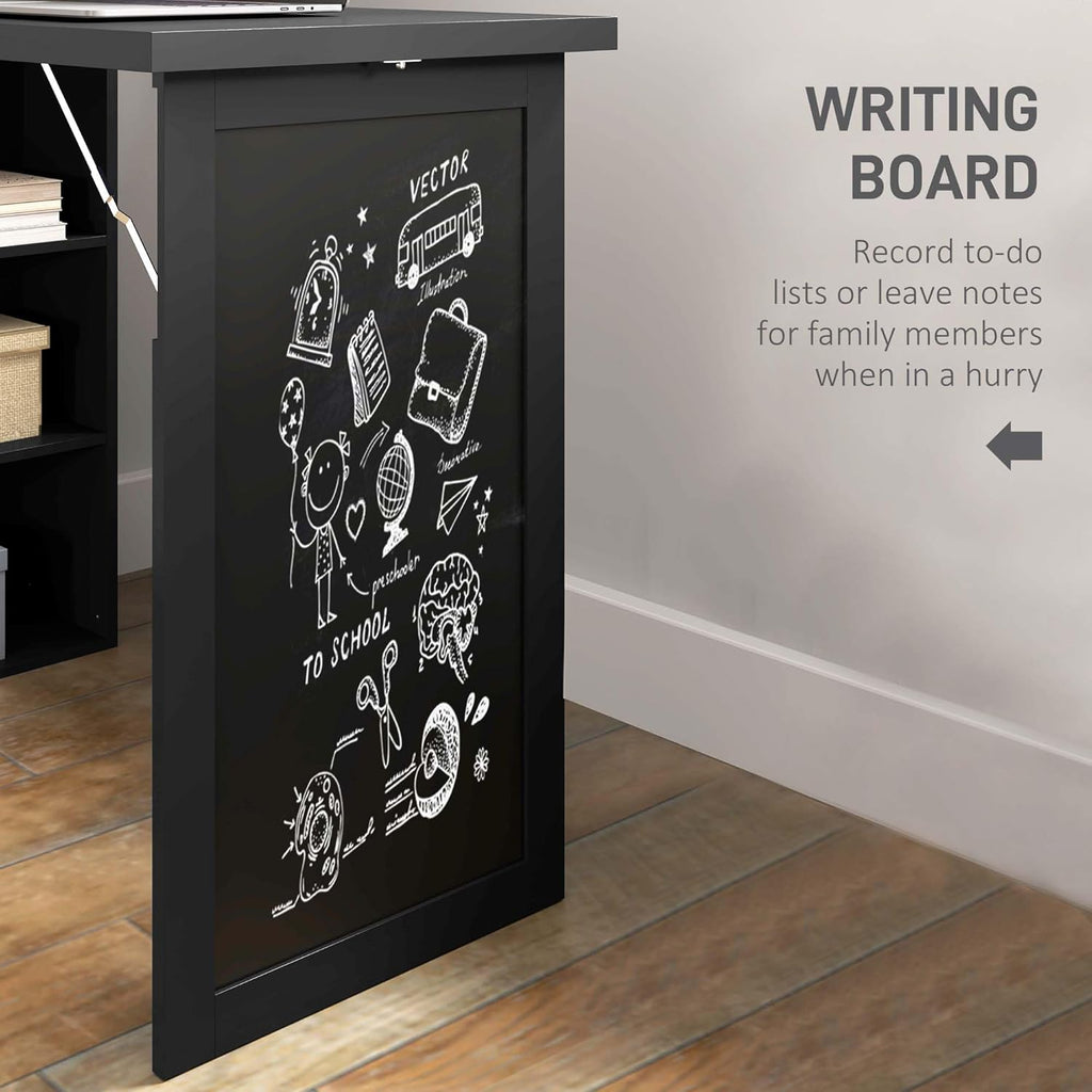 Folding convertible writing desk, wall mounted desk cabinet, multifunctional home office workstation wourant