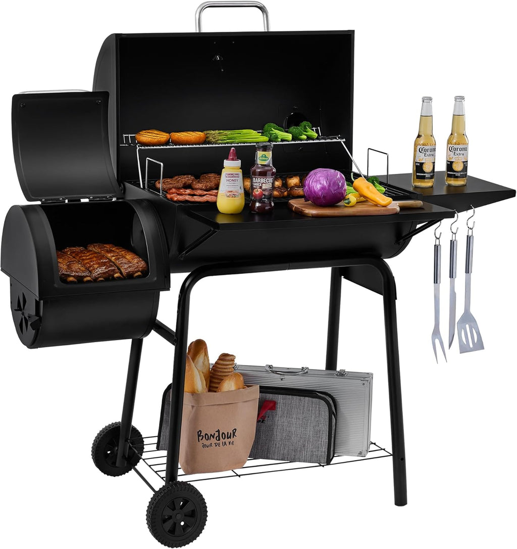 Royal Gourmet CC1830S BBQ Charcoal Grill and Offset Smoker 823 Square Inch cooking surface wourant