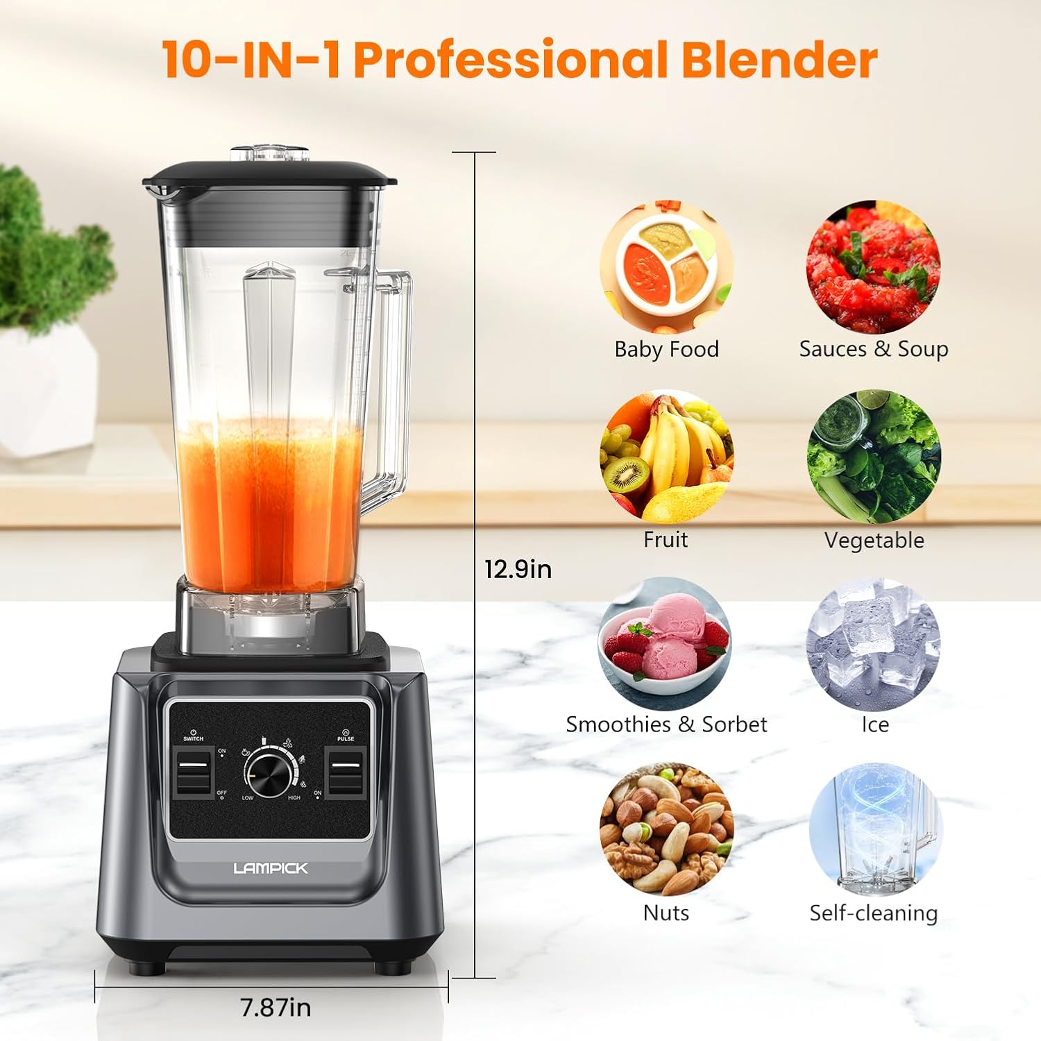 KitchenAid Blender, 2000W Professional-Grade High-Speed Countertop Blender with 68oz Blending Jar and 27oz To-Go Cup wourant