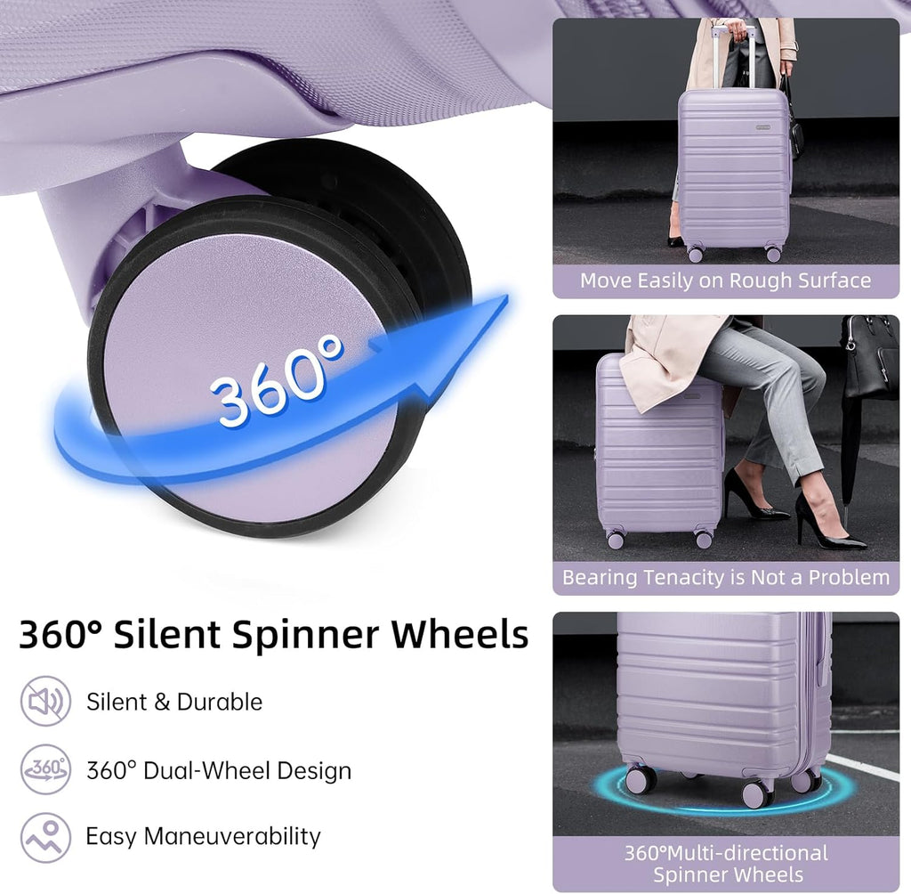 6-piece luggage set, expandable hardshell suitcase set with spinner wheels, lightweight rolling luggage set wourant