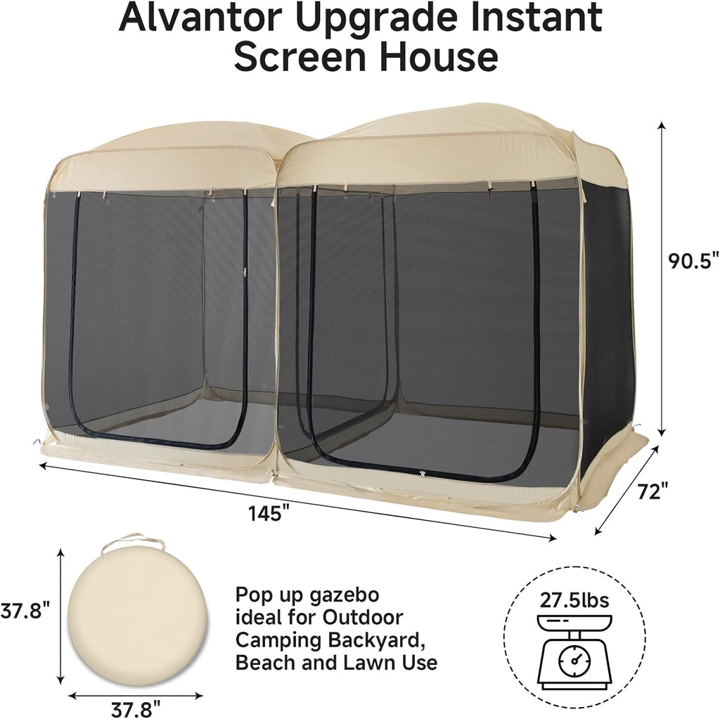 Screen gazebo, sleeps 6-10-15 people Igloo-style canopy tent with mosquito net on the sides Perfect for garden, patio, backyard wourant