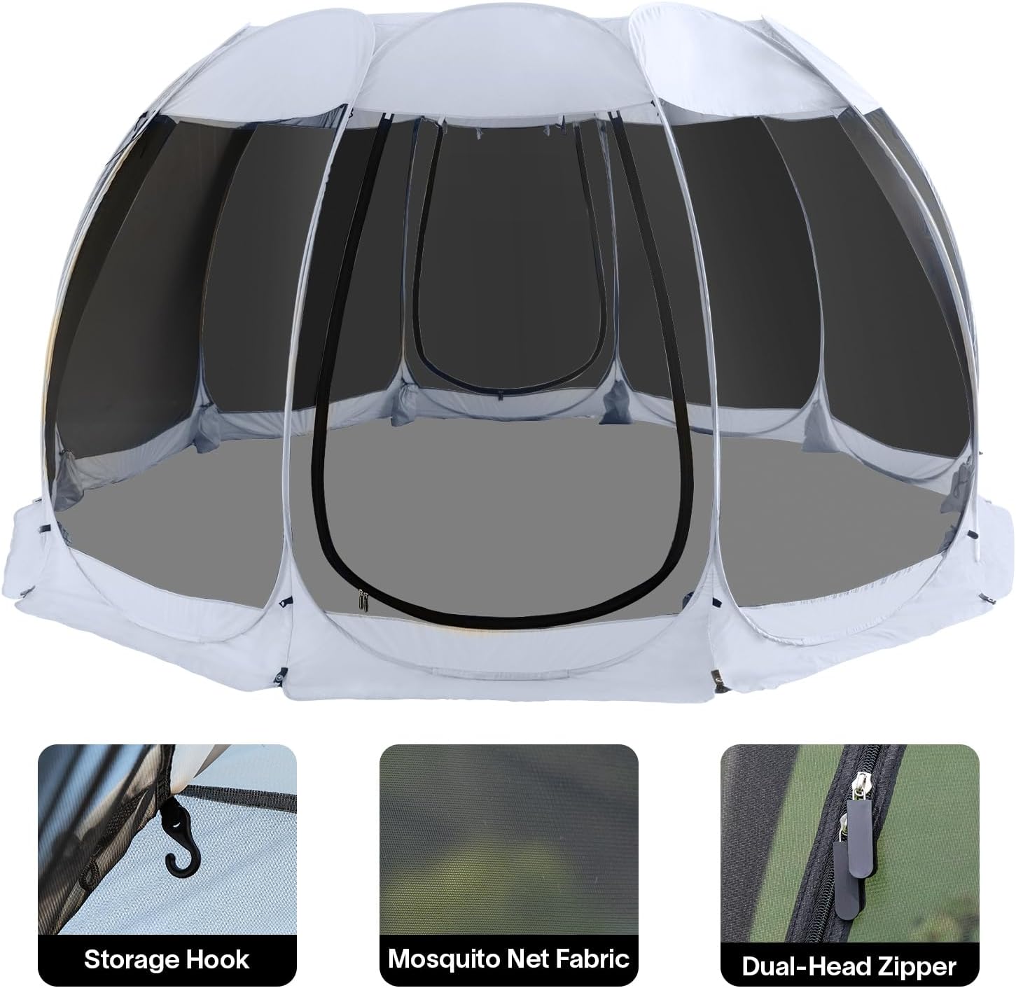 Screen gazebo, sleeps 6-10-15 people Igloo-style canopy tent with mosquito net on the sides Perfect for garden, patio, backyard wourant