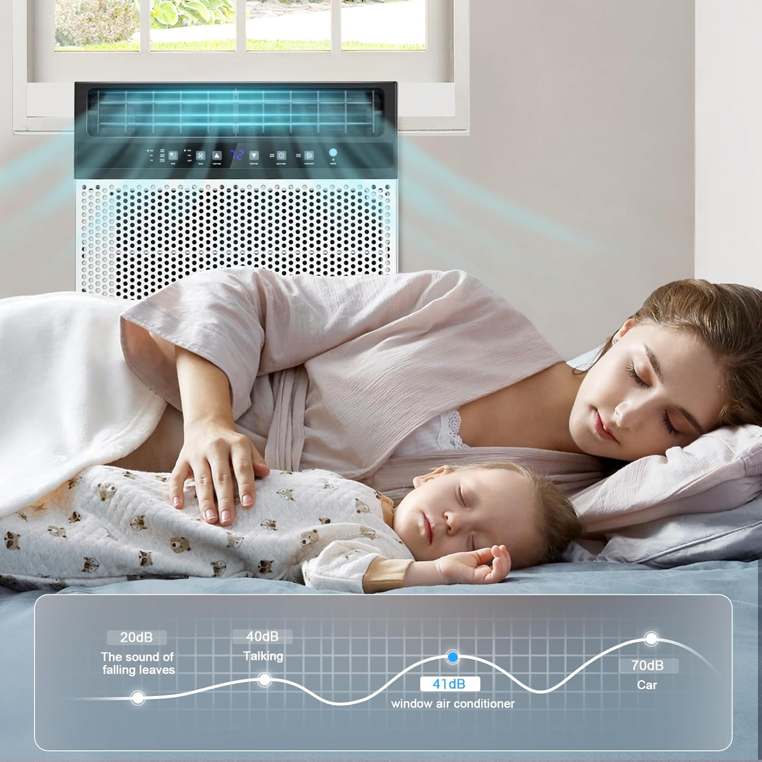 Antarctic Star 12,000 BTU U-Shaped Window Air Conditioner Unit Cools up to 550 Sq.Ft. with 6 Modes 24H Timer, Ultra Quiet Window AC Units wourant
