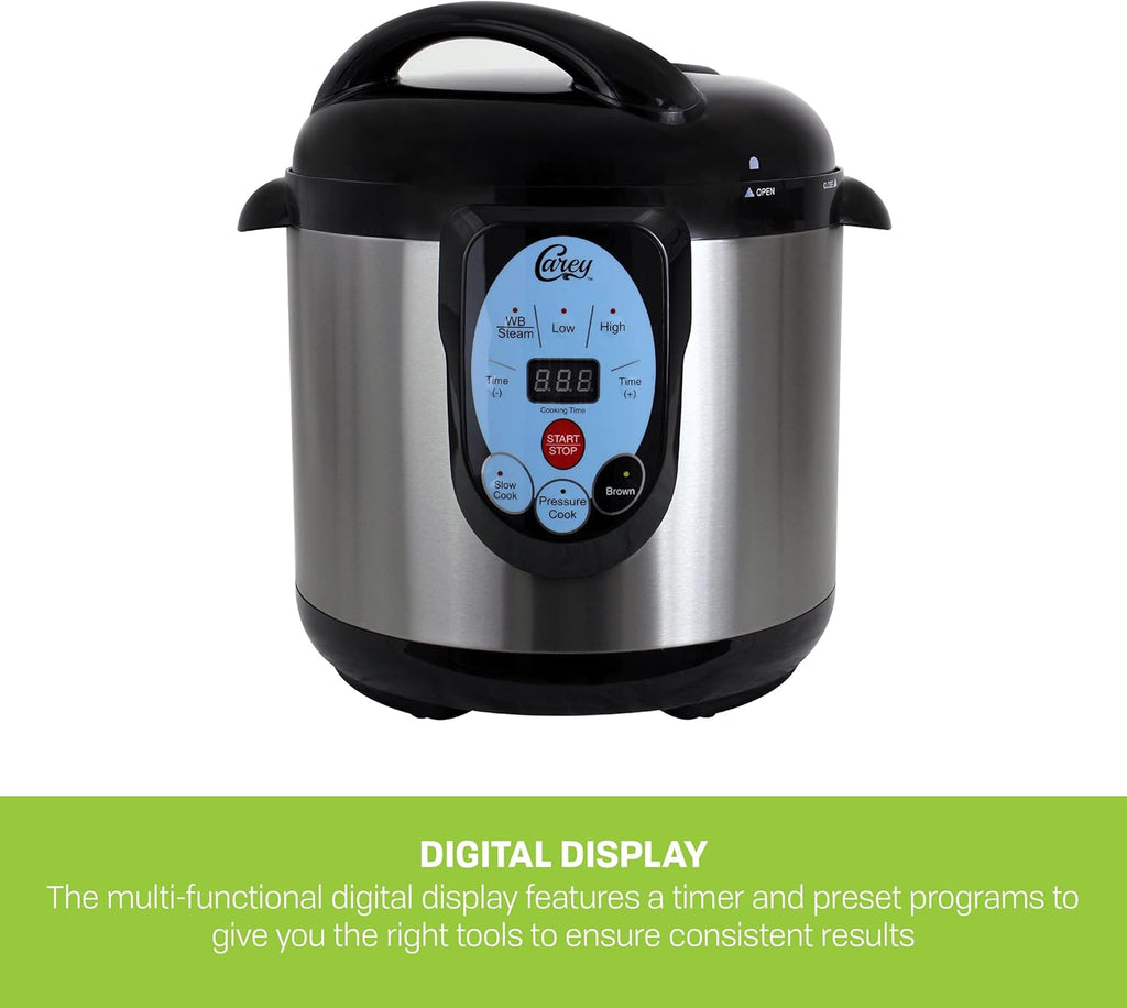 CAREY DPC-9SS Smart Electric Pressure Cooker and Canner, Stainless Steel, 9.5 Qt wourant