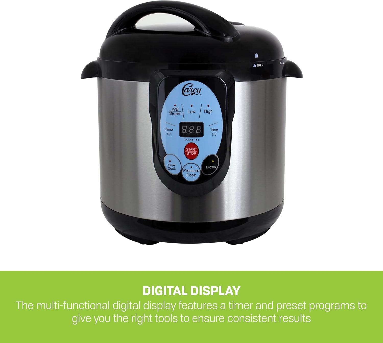 CAREY DPC-9SS Smart Electric Pressure Cooker and Canner, Stainless Steel, 9.5 Qt wourant
