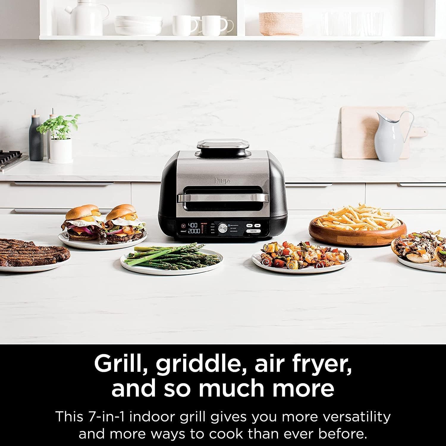 Ninja Foodi Smart XL 6-in-1 Indoor Grill with Air Fry, Bake, Roast, Broil, and Dehydrate, Smart Thermometer wourant