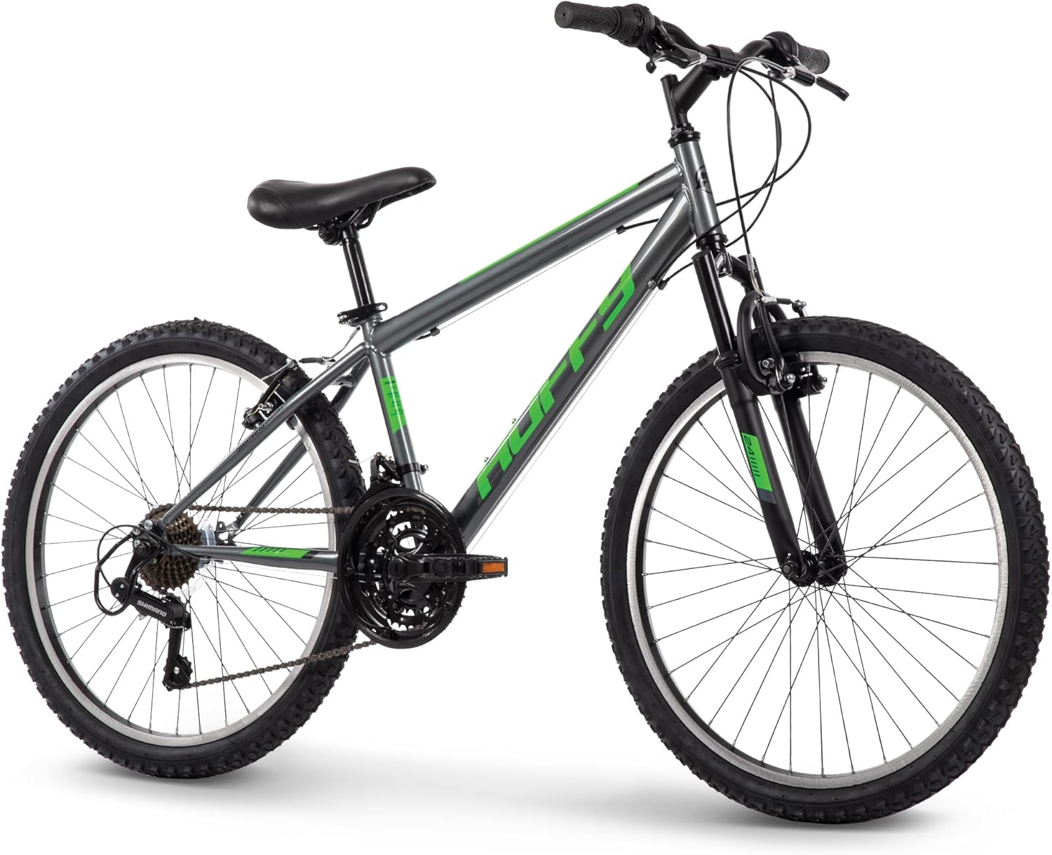 Huffy Stone Mountain Hardtail Mountain Bike for Boys/Girls/Men/Women, 20"/24"/26" Sizes, 6 or 21 Speed Shimano Twist Shifting, Front or Dual Suspension, Comfort Saddle, Sleek Colors wourant