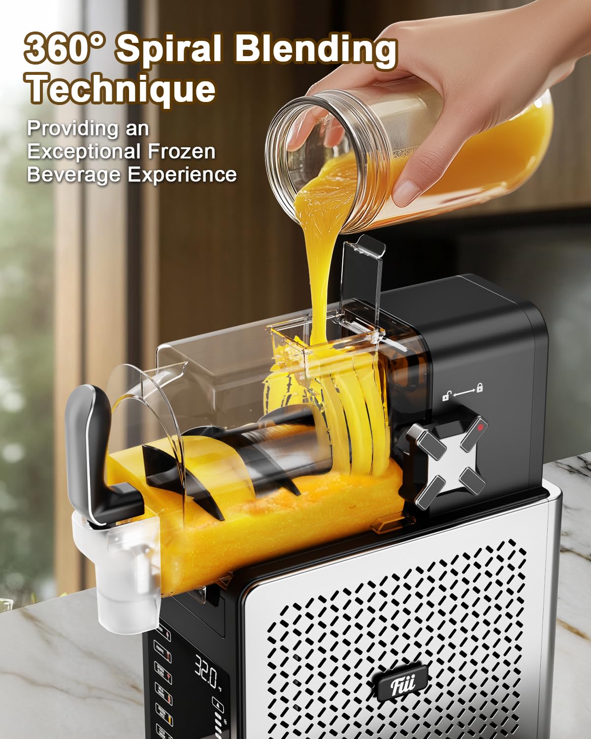 Fiii Slushie Machine 92 oz, Slushy Machine for Home, 6 Preset Programs, Quiet Operation, LED Display, Auto-Clean, No Ice Needed, Perfect for Milkshakes, Margarita Smoothie, Frappes and More wourant