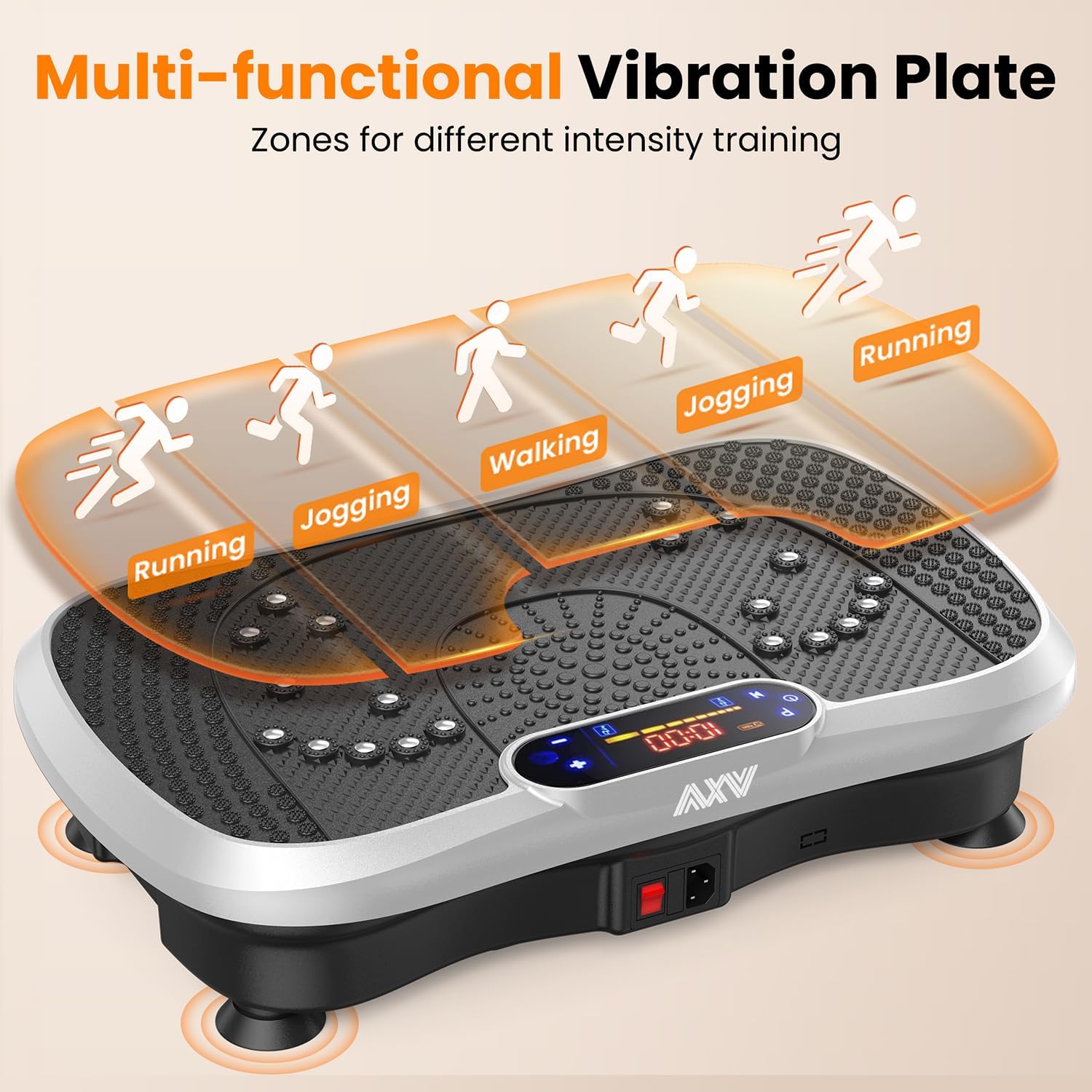 AXV Vibration Plate Fitness Platform Trainer Suitable for men and women to lose weight and burn fat at the gym wourant