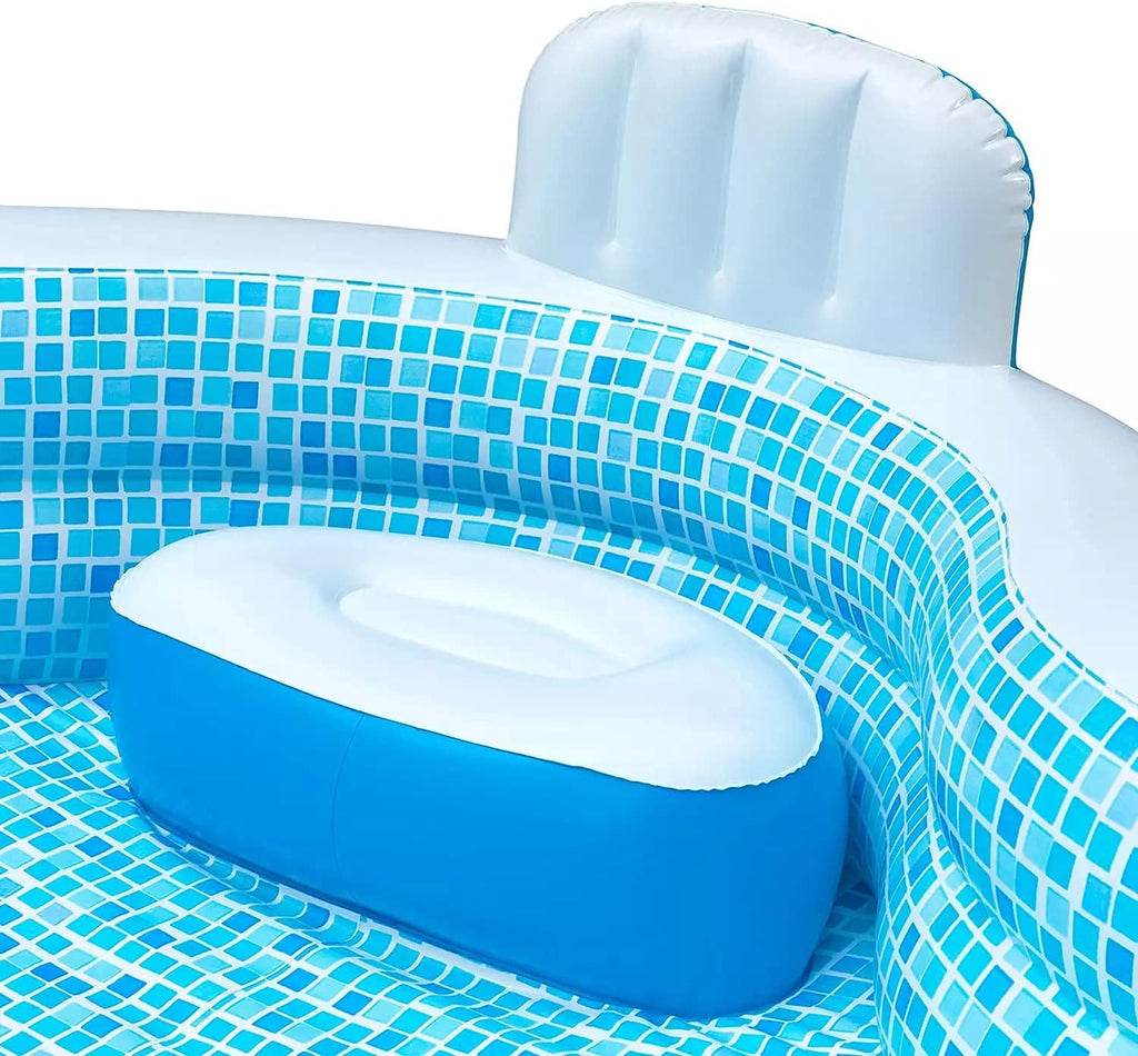 Members Mark Elegant Family Pool 10 Feet Long 2 Inflatable Seats with Backrests. New Version wourant