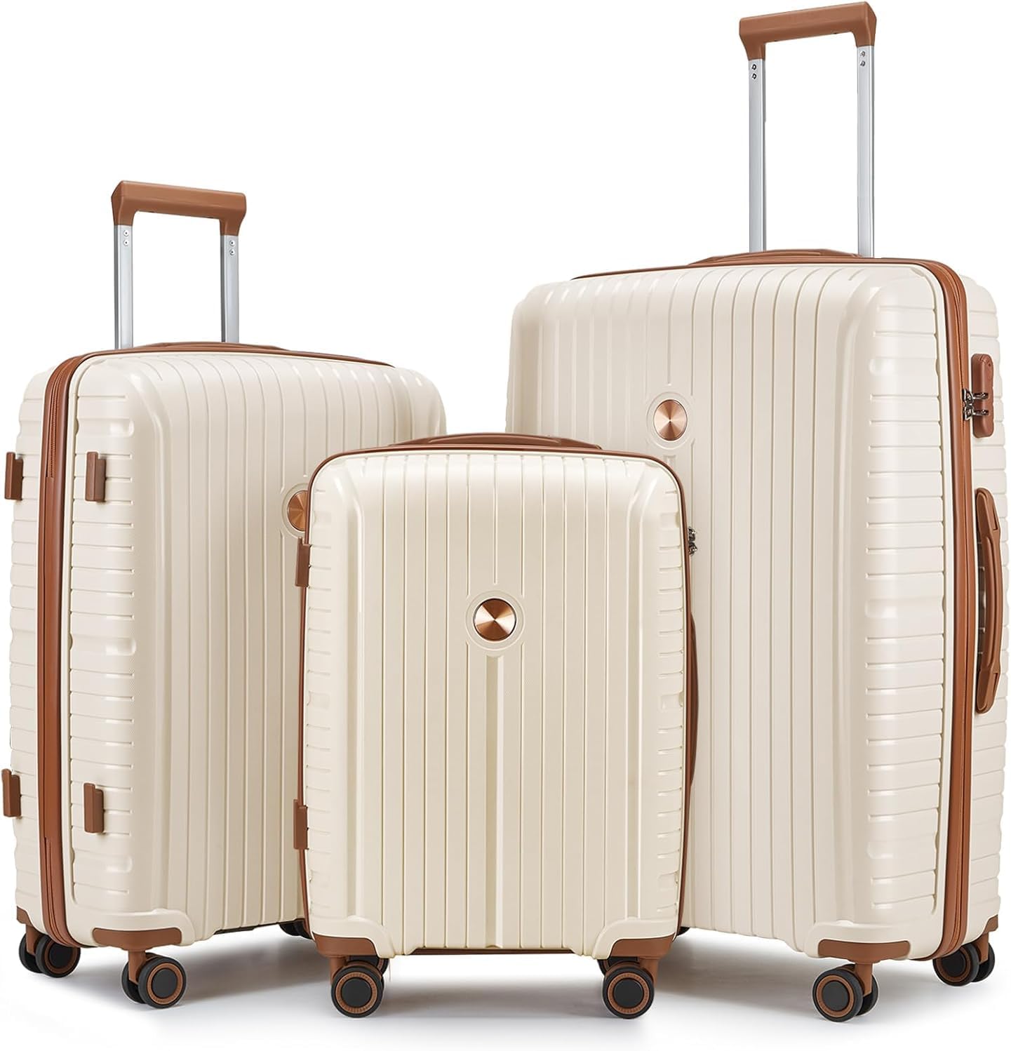 5-piece PP hardshell lightweight travel carry-on luggage set with dual spinner wheels and TSA lock wourant