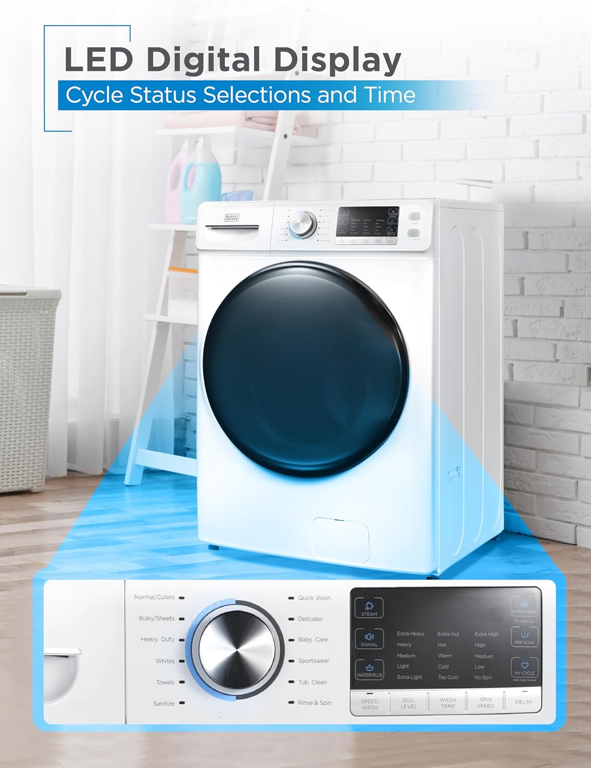 Portable Washer 6.6 lb. Capacity Washing Machine for Homes & Apartments 5 Wash Cycles Quick Connect Sink Adapter and Drain Hose Included Transparent Lid wourant
