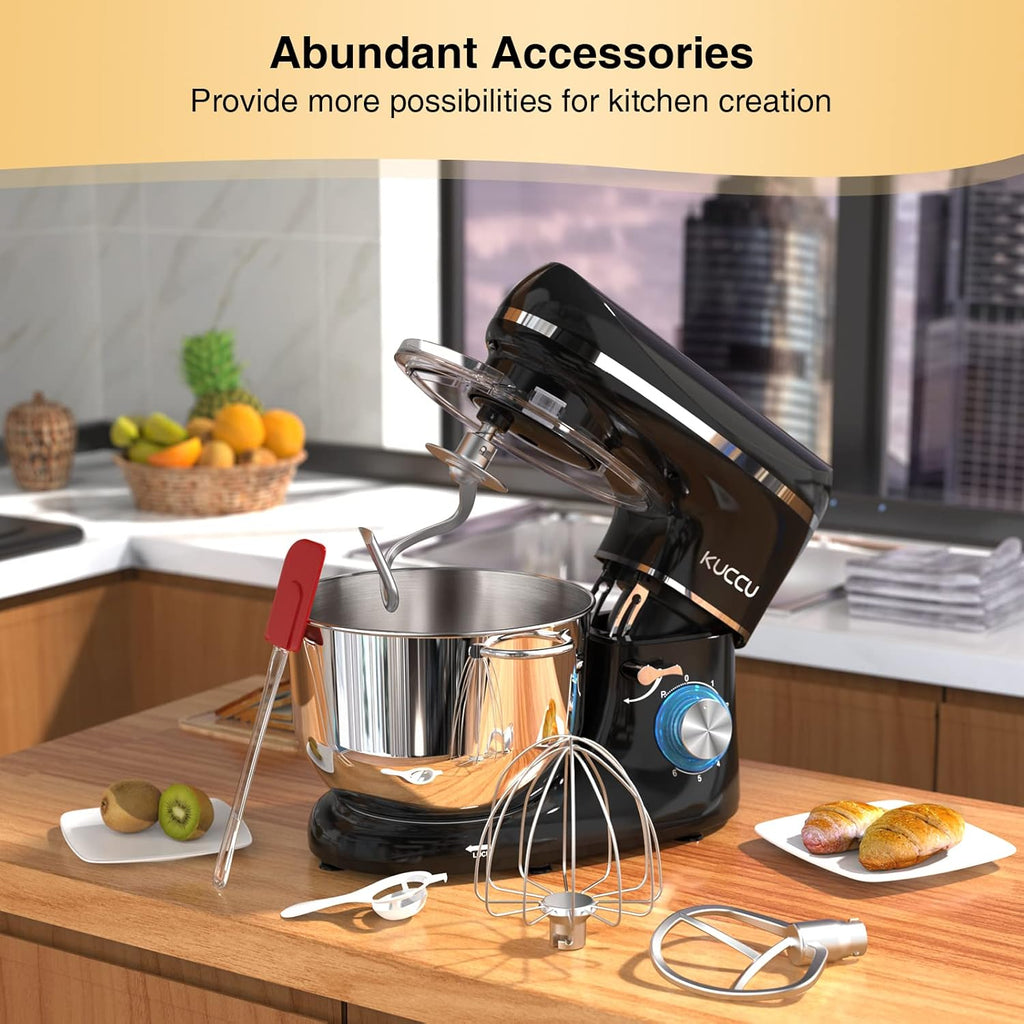 Stand Mixer 6.5 Qt 660W 6-Speed Tilt-Head Food Dough Mixer, Kitchen Electric Mixer with Stainless Steel Bowl,Dough Hook,Whisk, Beater, Egg white separator wourant