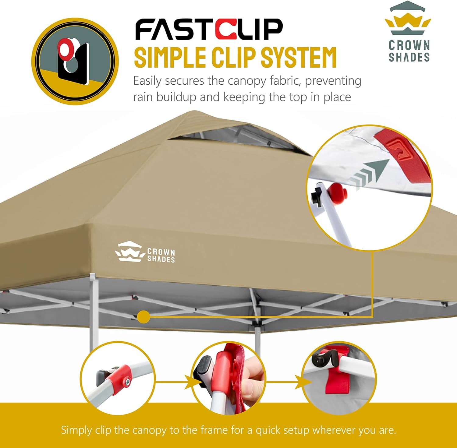 10x10 Pop-Up Awning - One-Click Installation Beach Tent - Outdoor Sunshade Silver Coated Top, 3 Heights and 4 Sand Pockets wourant