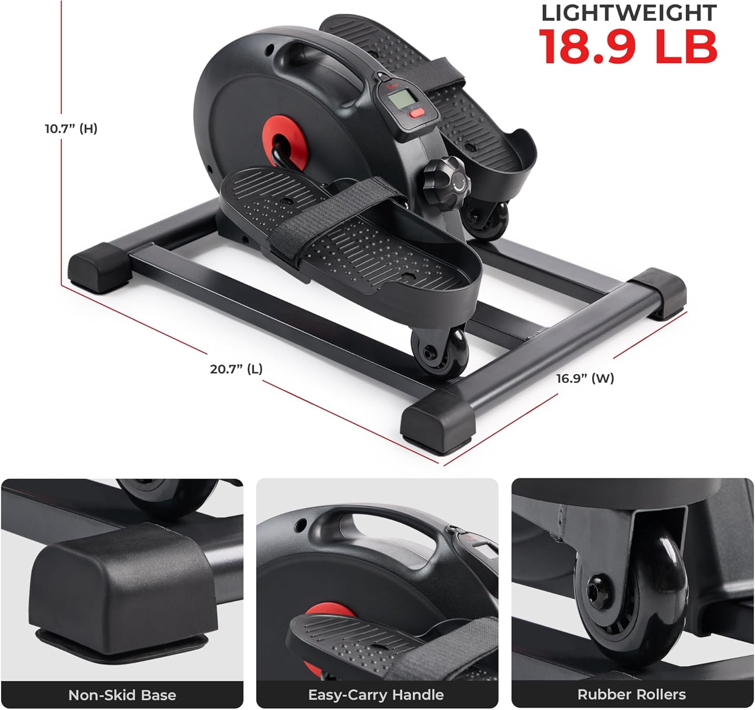 Sunny Health & Fitness Smart Mini Elliptical Trainer Indoor Under-Desk Pedal Exerciser for Seniors wourant