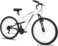WEIZE Mountain Bike, 26 27.5 inch Outdoor Hybrid Bikes,18-Speed/High-Carbon Steel/Dual Full Suspension, Adjustable Ergonomic Seat for Men Women Adult, MTB Bicycle with Suspension Fork,Sleek Colors wourant
