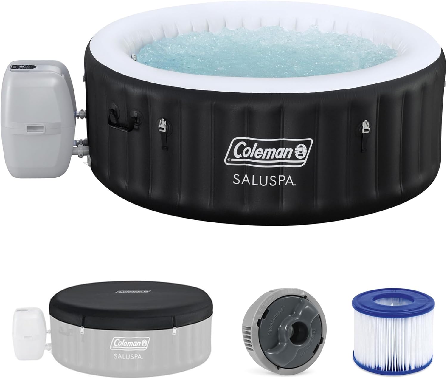 Coleman Miami 2 to 4 Person Inflatable Hot Tub, Round Energy-Efficient Portable Outdoor wourant