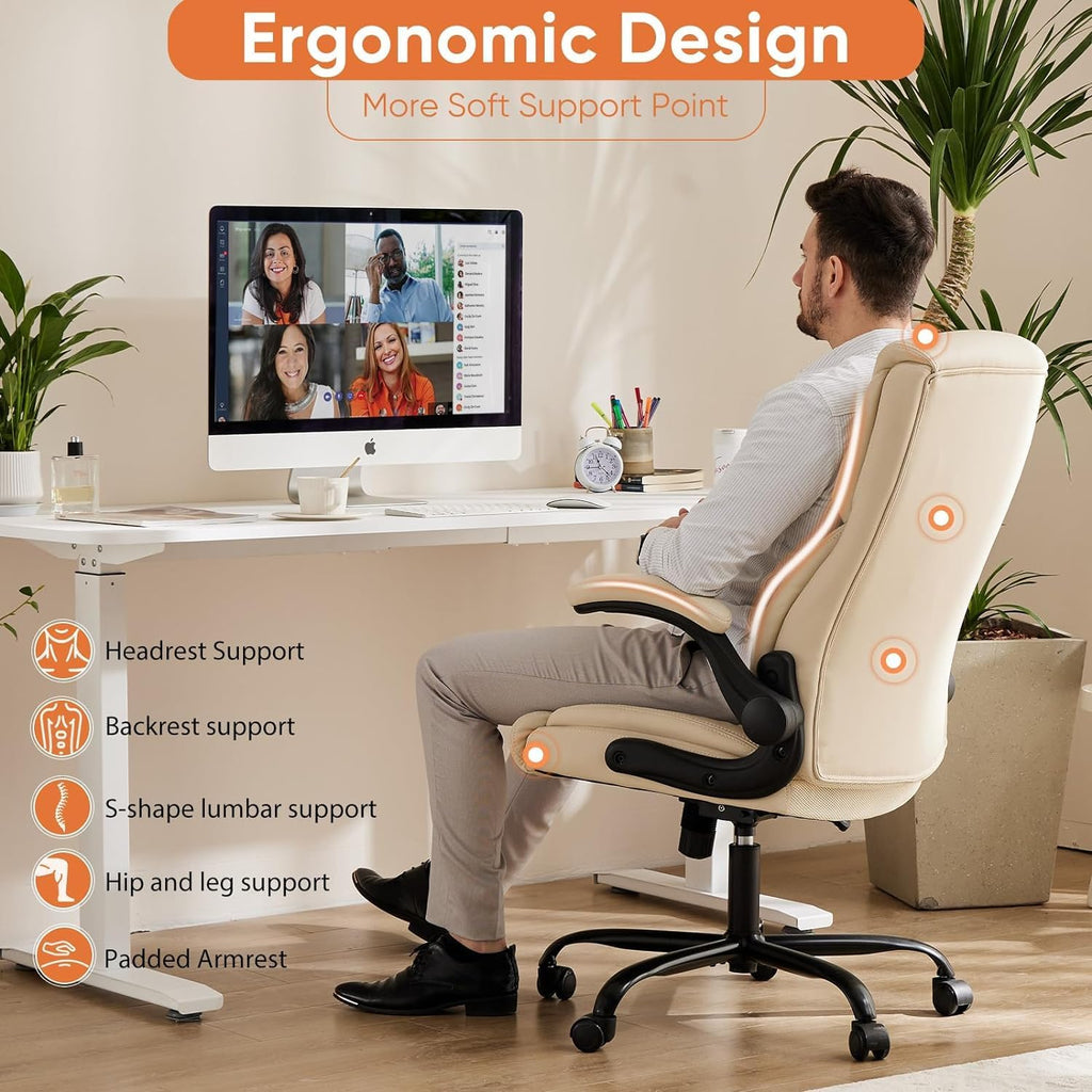 Ergonomic Office Chair Heavy Duty Work Desk Chair Adjustable Swivel Rolling Chair with Wheels wourant