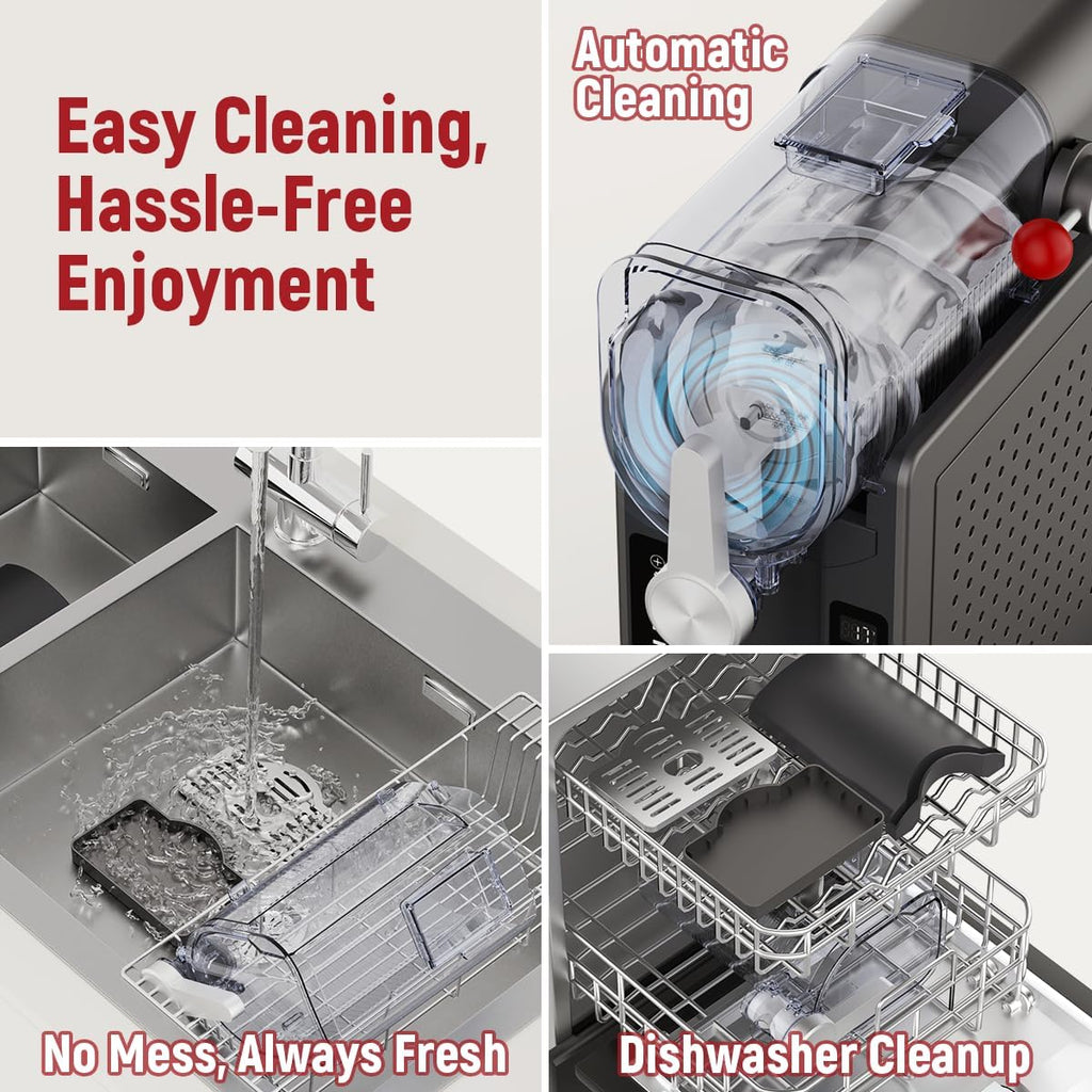 Slushie Machine: No Ice Needed All-in-One Slushy Maker for Home, Real-Time Temp Display, Auto-Clean, 6 Preset | Frozen Margaritas, Cocktails, Frappés, Ice Cream, Smoothies, Milkshakes,Summer Parties wourant