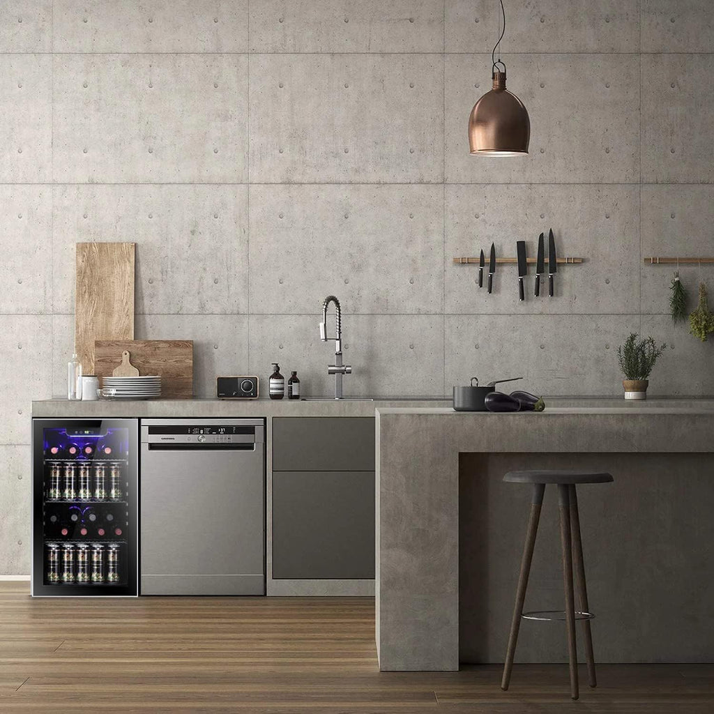 Antarctic Star 26 Bottle 130 Can Wine Cooler Cabinet Beverage Refrigerator Mini Wine Cellar wourant