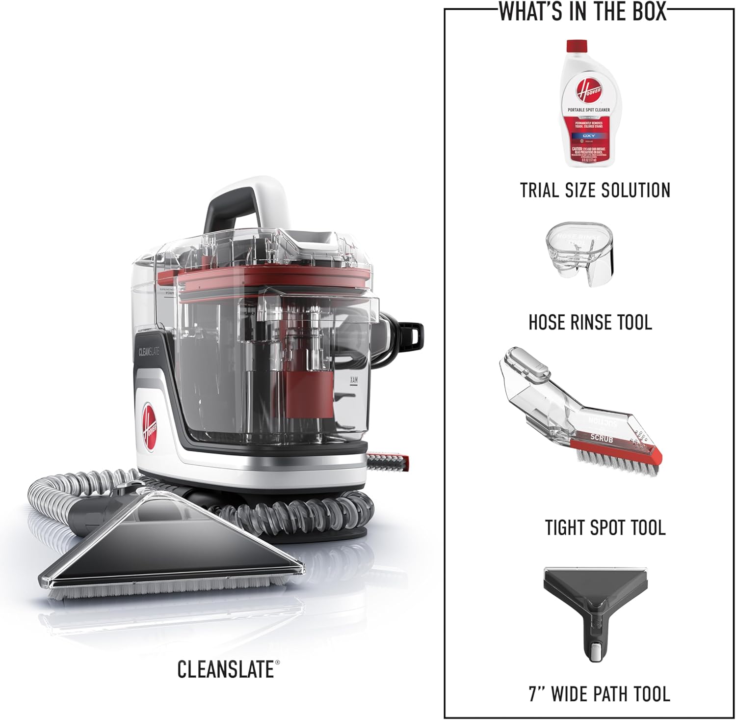 Hoover CleanSlate Plus Portable Carpet & Upholstery Spot Cleaner with Powerful Suction and Multiple Tools wourant