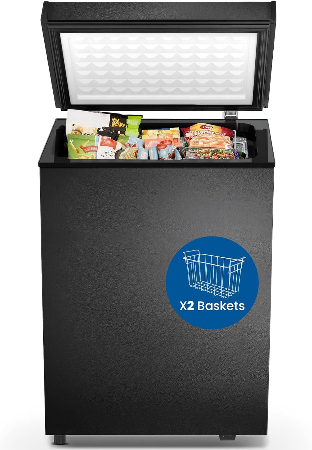 Chest Freezer 3.5 Cubic Feet Compact Freezer Free Standing Top open Door Deep Freezer wourant