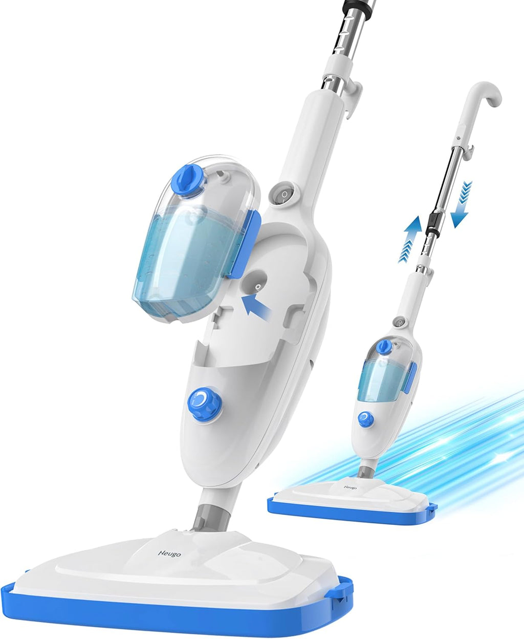 Steam Mop for Hardwood Floor Cleaning, Floor Steamer Cleaner Lightweight for Vinyl, Laminate, Carpet, Tile Hard Floors w/Adjustable Steam Modes & Height, 23ft Cord, 2 Washable Pad wourant