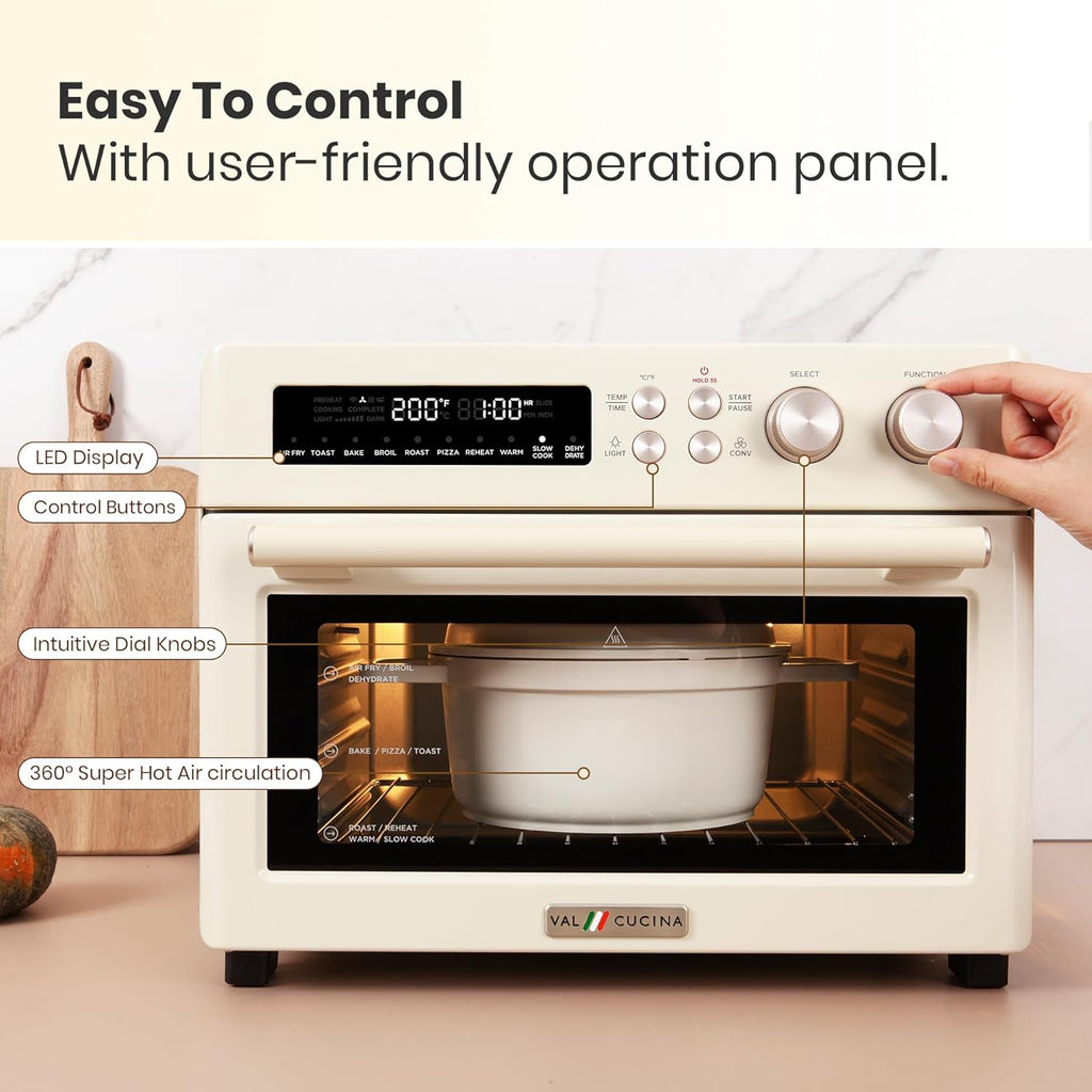 Infrared Heating Air Fryer Toaster Oven, Extra Large Countertop Convection Oven 10-in-1 Combo, 6-Slice Toast, Enamel Baking Pan Easy Clean with Recipe Book, Black Matte Stainless Steel wourant