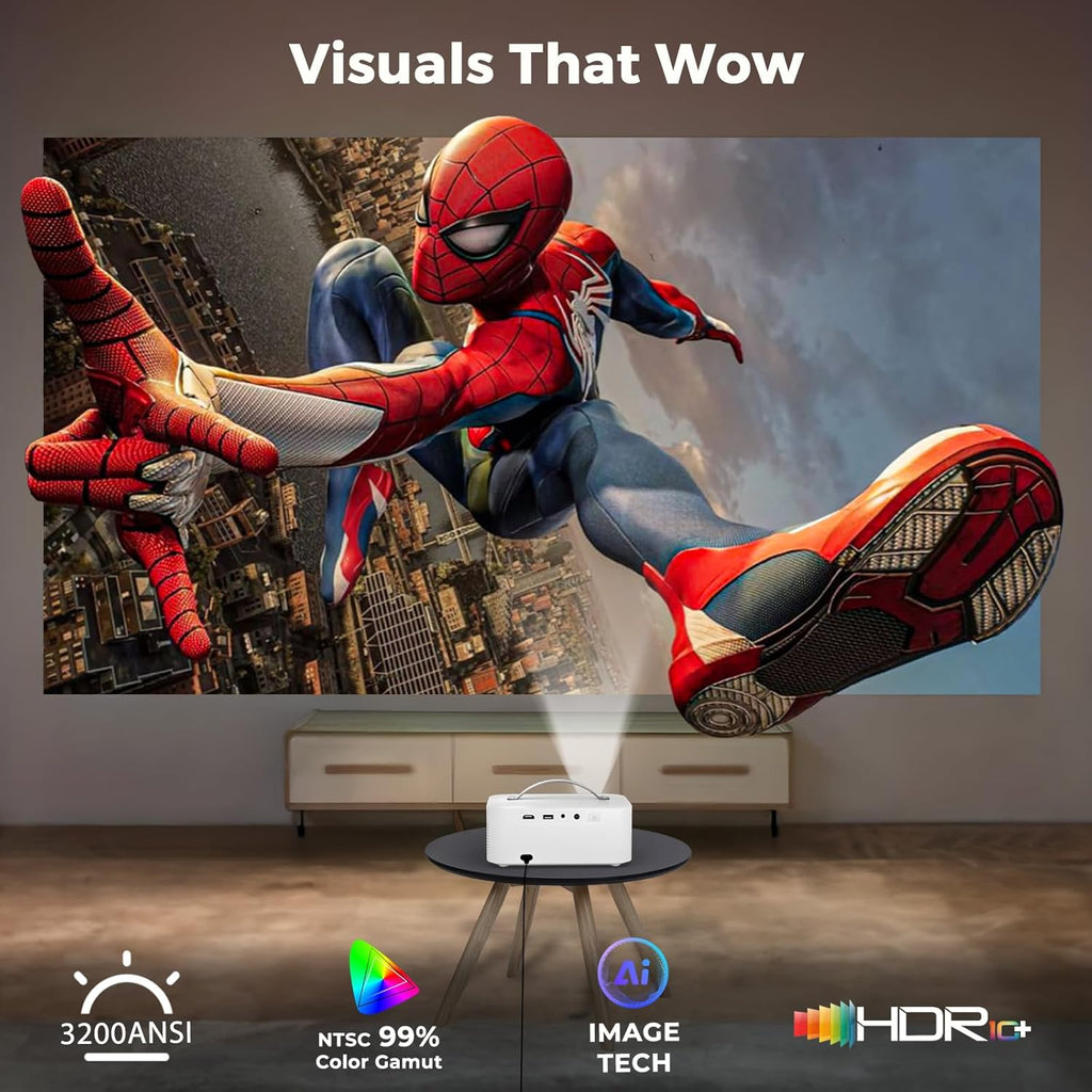 [5000+ Official-Apps & 3200 ANSI & 50W Dolby Audio] Outdoor-Projector-4k with WiFi wourant