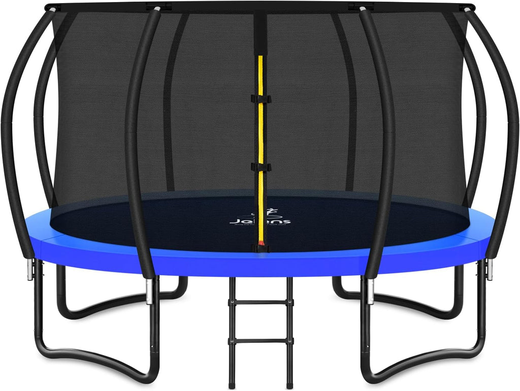 Trampoline 8FT 10FT 12FT 14FT 16FT, Recreational Trampolines with Enclosure Net and Ladder, Outdoor Anti-Rust Trampolines for Kids and Adults, ASTM Approved wourant