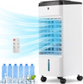 Uthfy Portable Air Conditioners, 3 IN 1 Evaporative Air Cooler with Detachable Water Tank, 6 Ice Packs, 12H Timer, 120° Oscillation, Remote, 3 Speeds, 4 Modes, Swamp Cooler for Bedroom, Office woonhhop