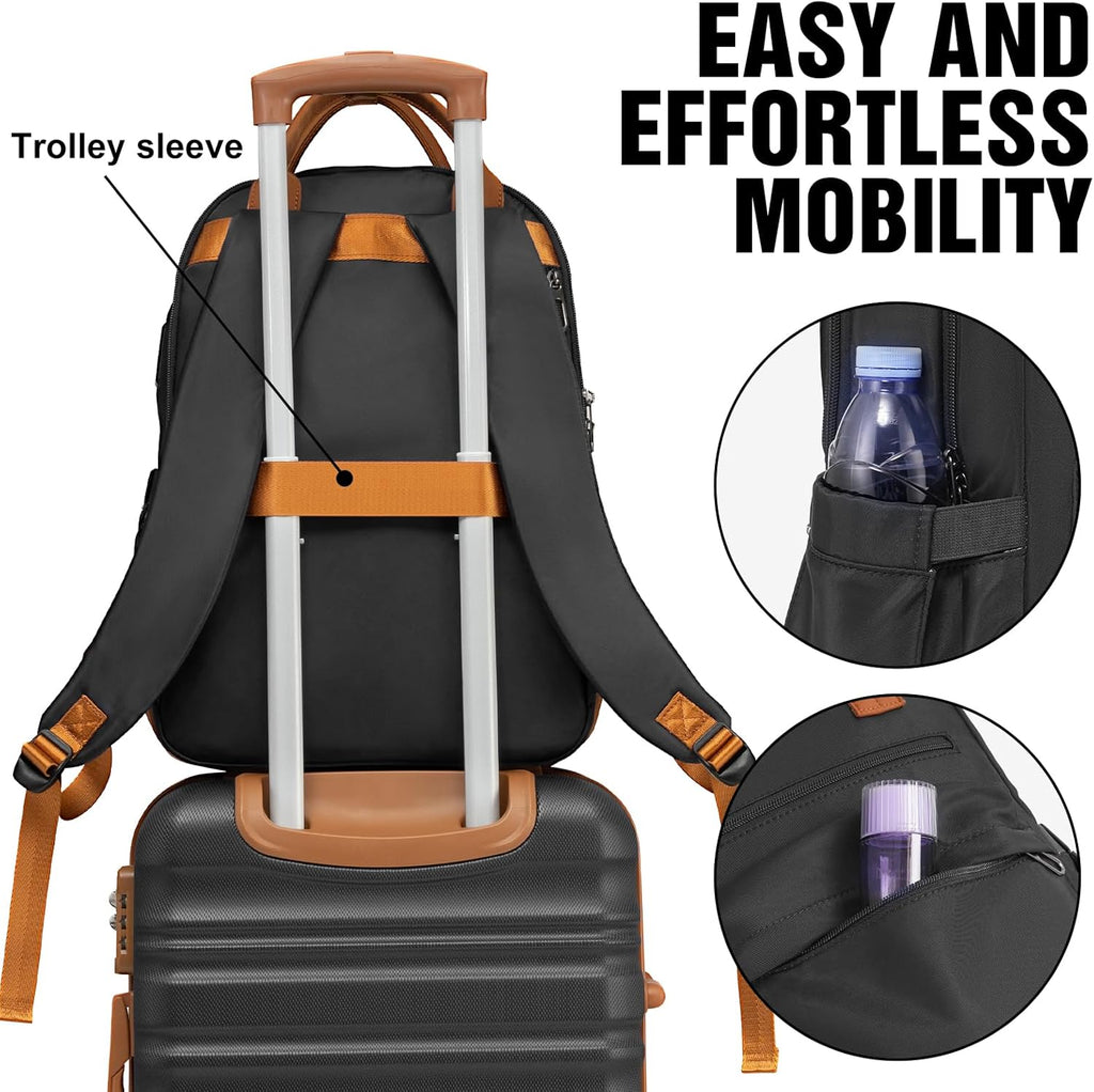 LONG VACATION 6 Piece Luggage Set Carry on Suitcase with ABS+PC hardshell, Spinner Wheels & YKK Zipper TSA Lock wourant