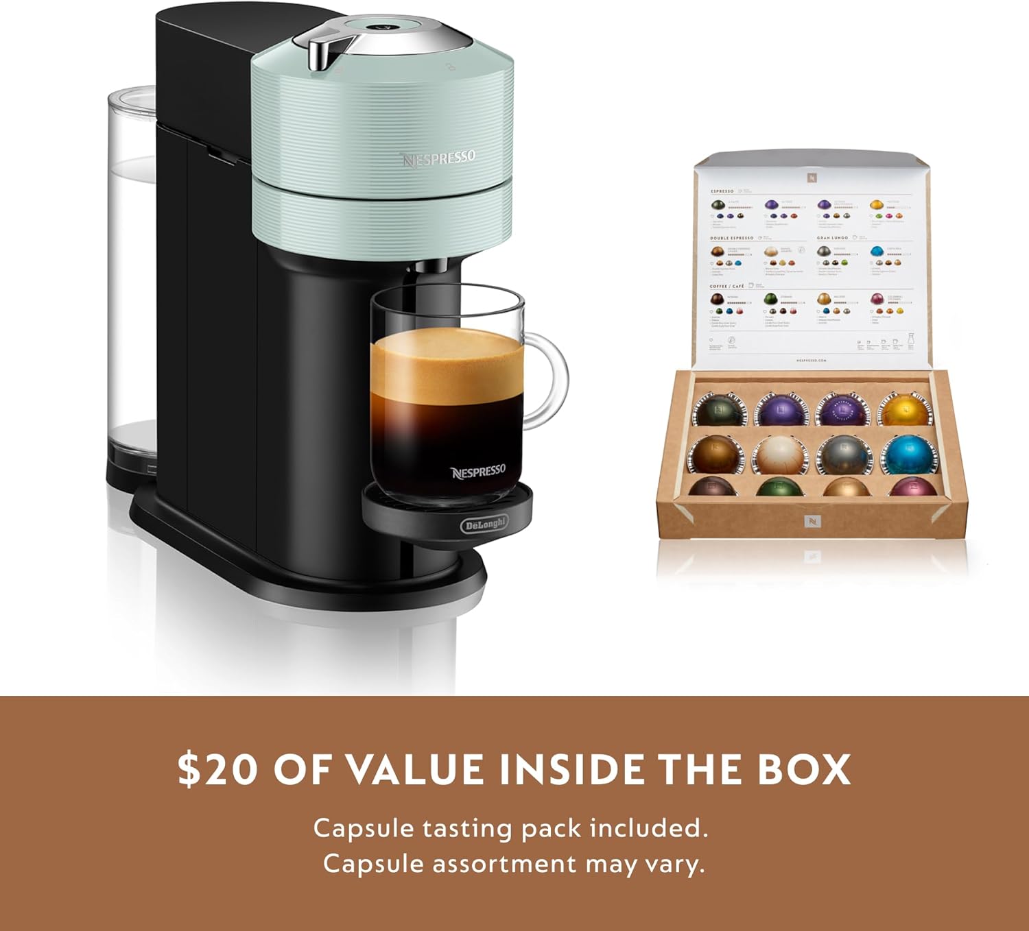 Nespresso Vertuo Next Coffee and Espresso Maker by De'Longhi, White wourant