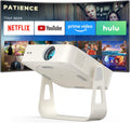 [Officially-Licensed App & Auto Focus]White Smart Mini Projector with WiFi and Bluetooth wourant